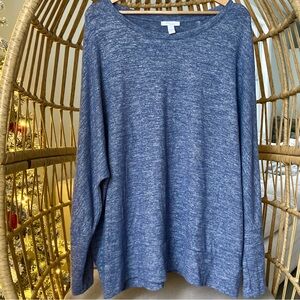 ✨ Daily Ritual Woman’s Heathered Blue Long Sleeve Top XXL ✨ Active Wear